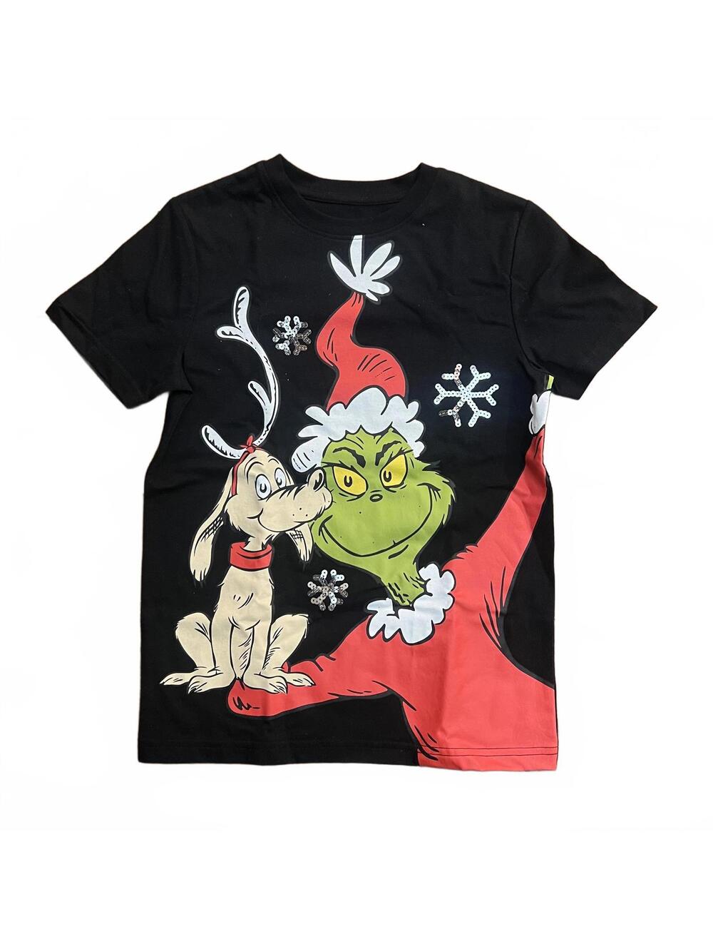 Child's Small Grinch Holiday Graphic T-Shirt with Max the Dog